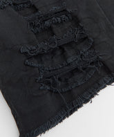 Destroyed Denim Shorts - Black